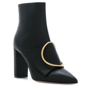 Oscar tiye black leather front buckle boot size 40